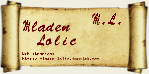 Mladen Lolić vizit kartica